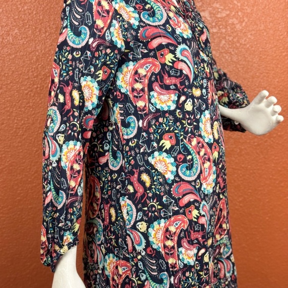 LOFT Multicolor Paisley Long Sleeve Dress Size Medium. E70 - Picture 5 of 17